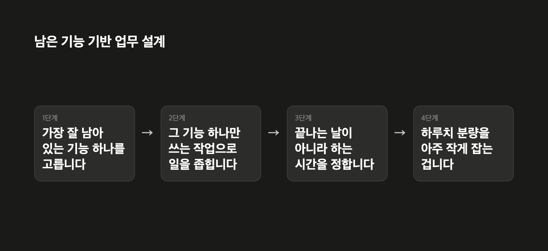 남은 기능 기반 업무 설계