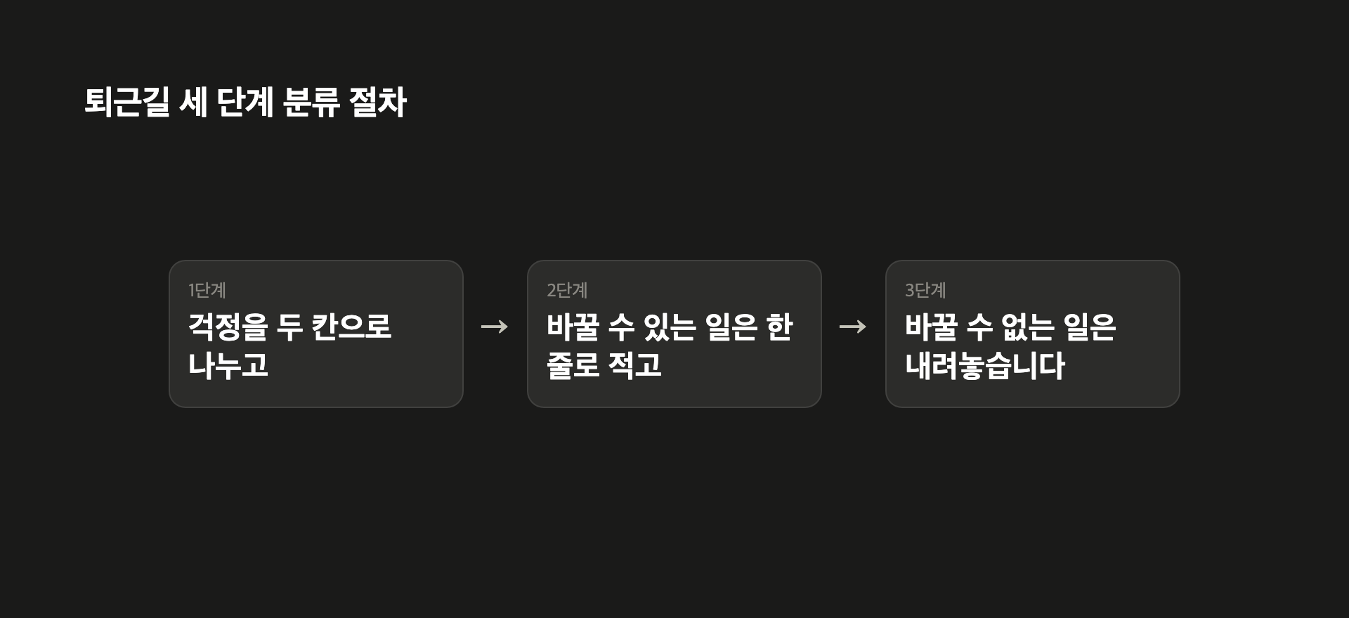 퇴근길 세 단계 분류 절차
