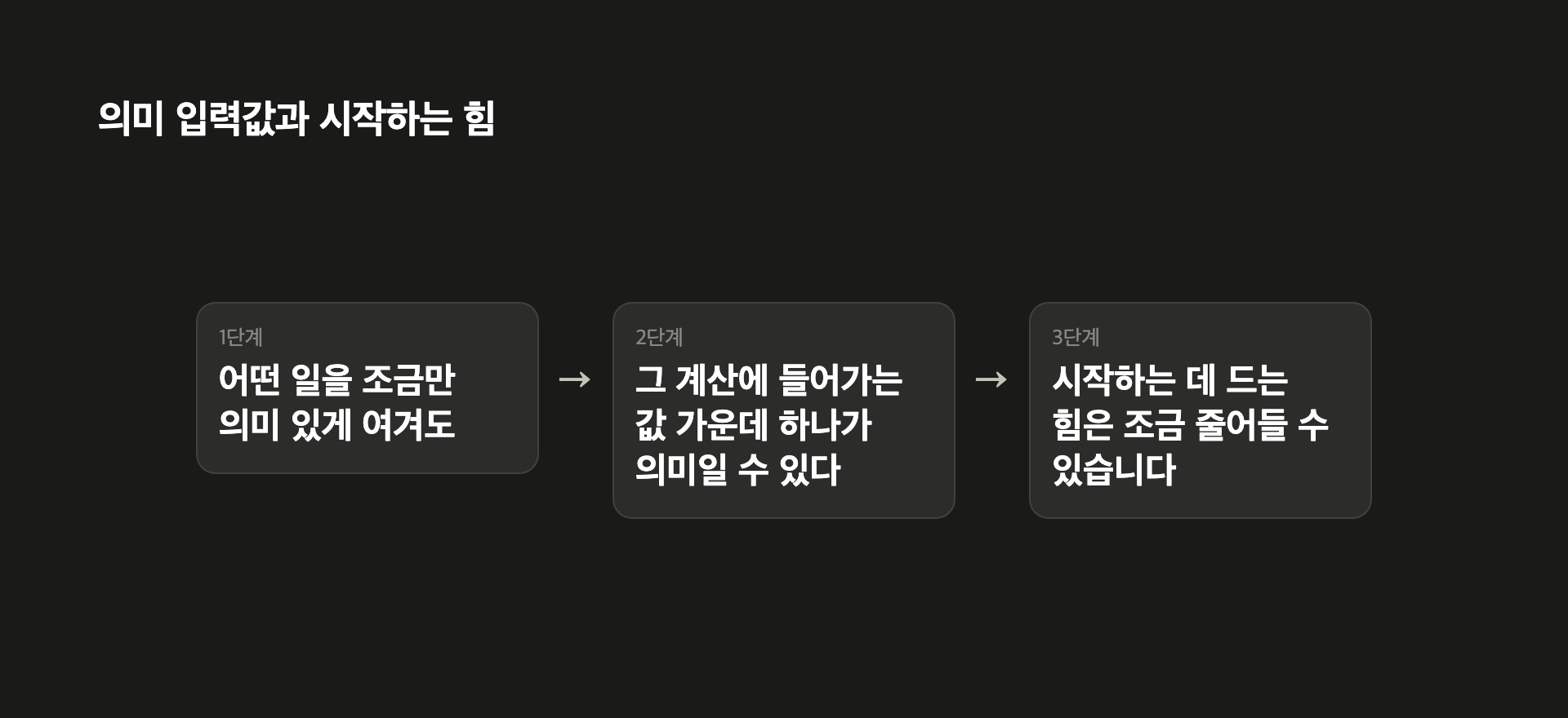 의미 입력값과 시작하는 힘